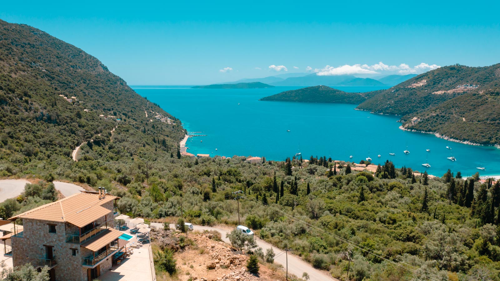 Aerial View of 180 Mansion and Turquoise Bay