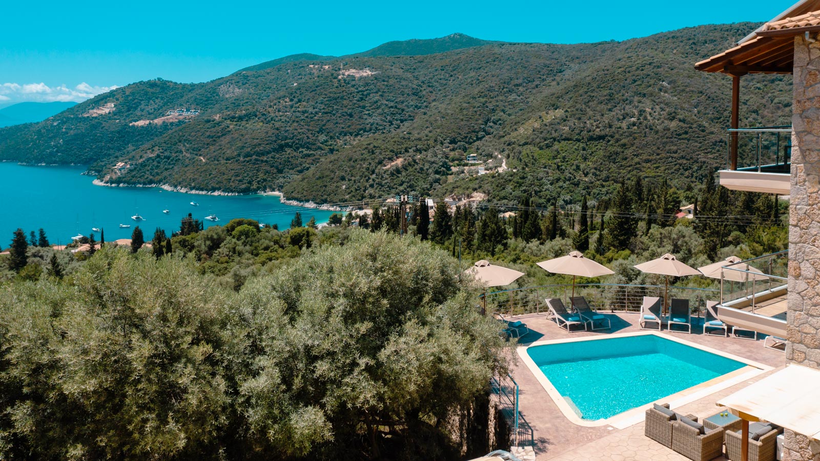 Pool Area with Panoramic Bay View