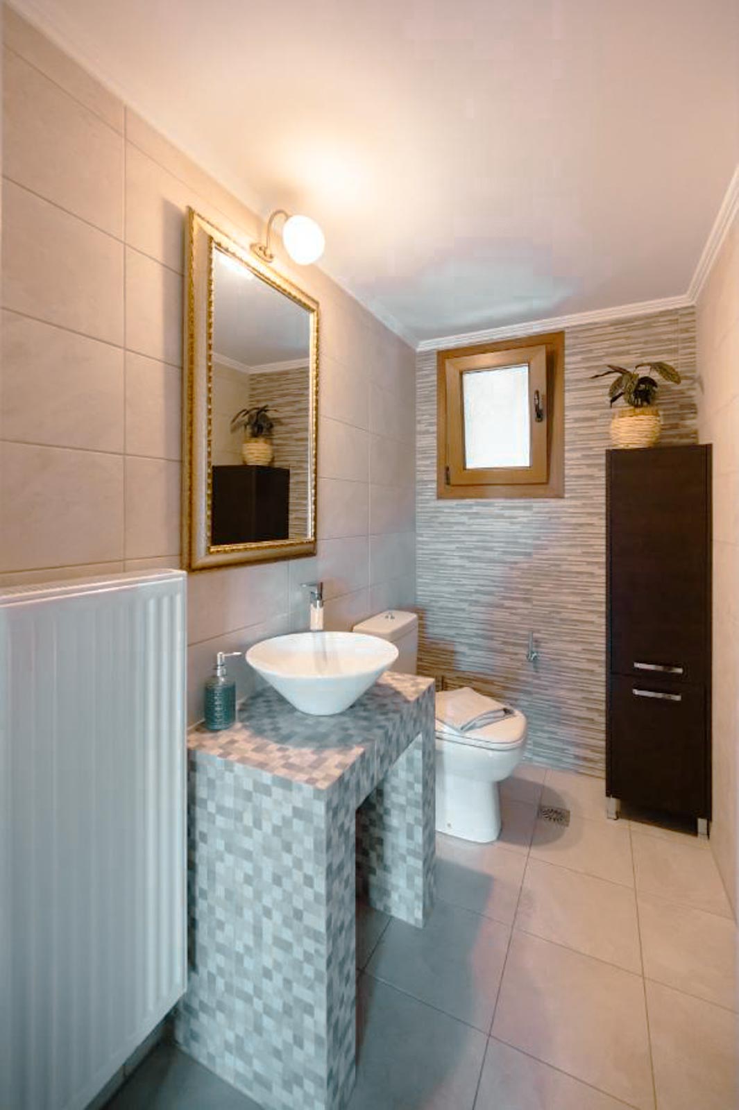 Bathroom with Mosaic Tile Vanity