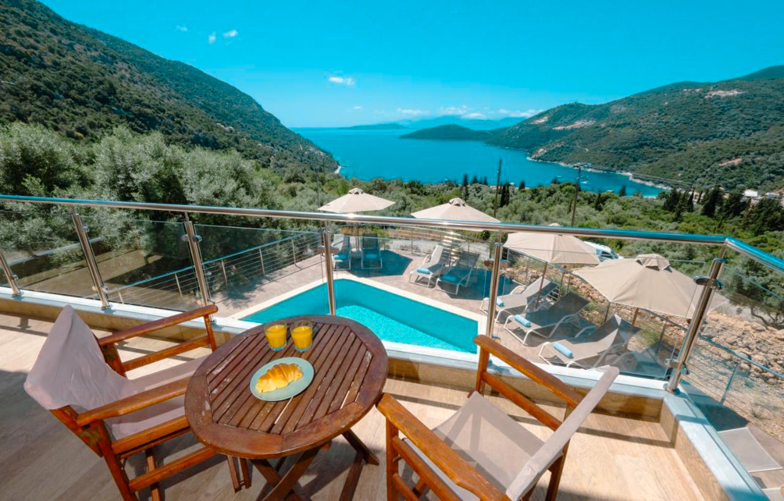 Balcony View of Bay and Pool