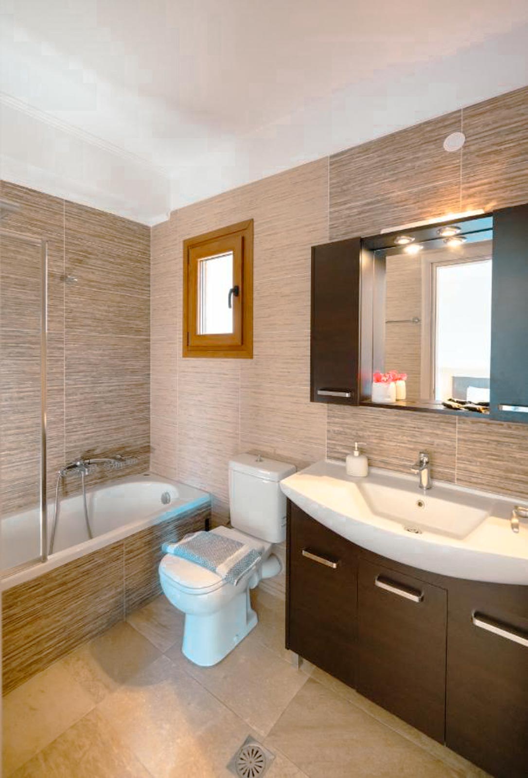 Modern Bathroom with Beige Tiles